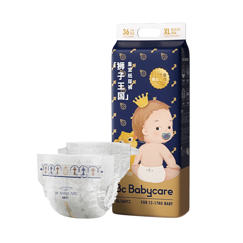 babycare BC纸尿裤皇室弱酸亲肤系列婴儿纸尿裤新生儿尿片非拉拉裤国产巅峰防过敏尿布湿 XL36 1包
