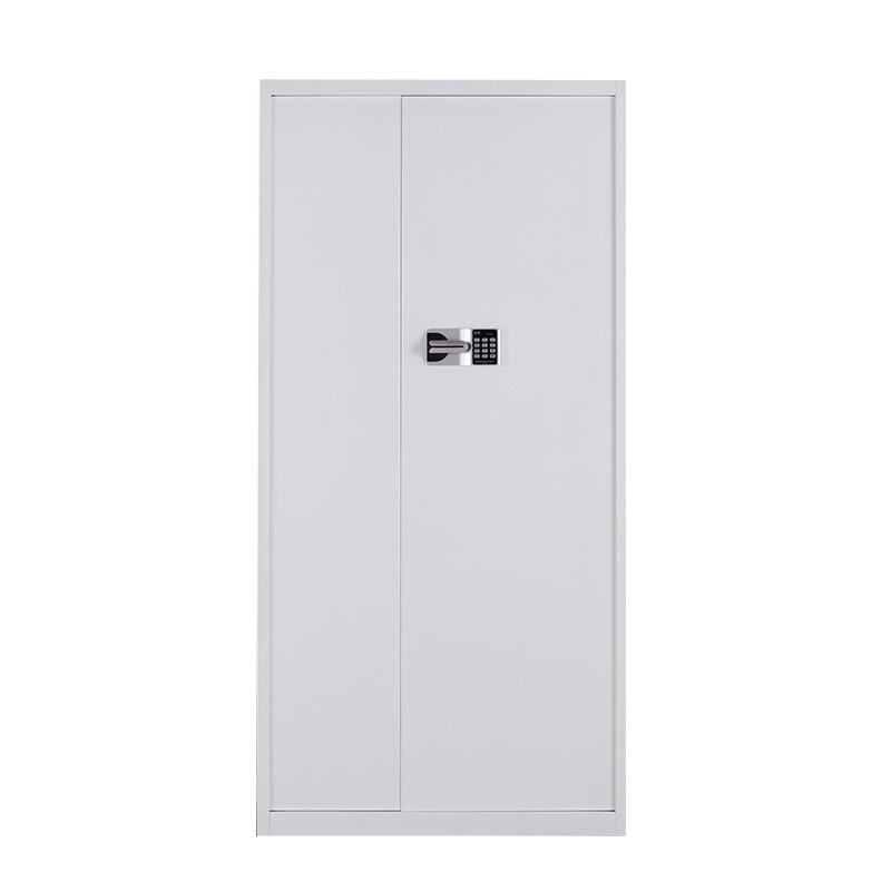 欧宝美电子密码柜钢制办公文件柜档案柜双保险电子密码锁防盗铁皮柜纯白通门智能密码锁