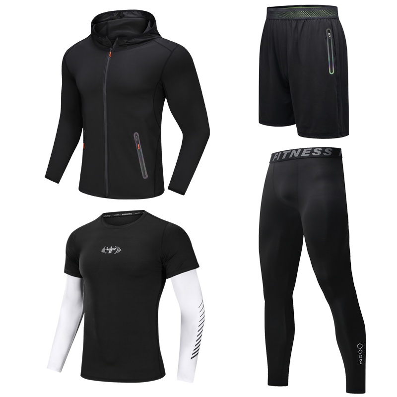 [直营]凯仕达(KAISHIDA)健身套装男春秋冬季运动外套晨跑服装足球训练服装备速干跑步衣服