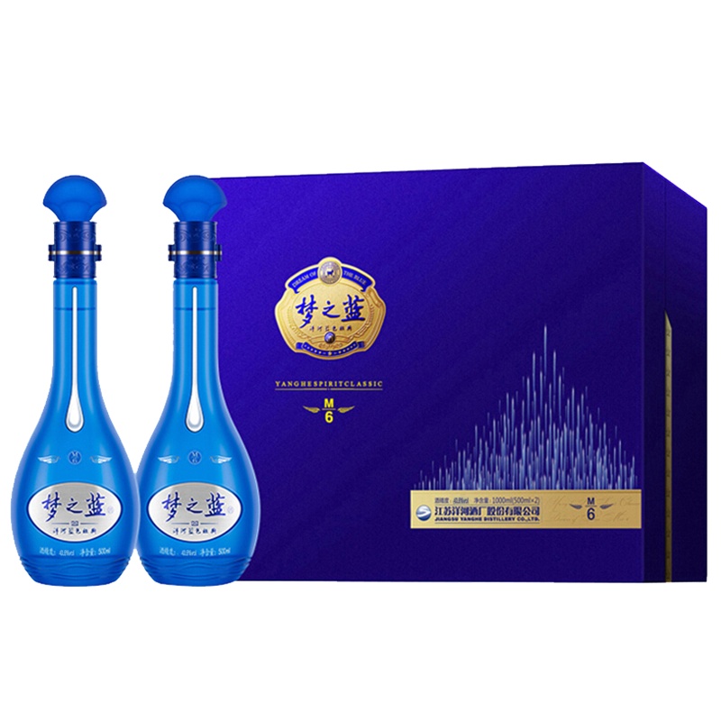 白酒　夢之藍M6+  52° 550ml 未開栓 箱入りオリジナルグラス2個付き Amazon.co.jp: 夢之藍 M6+ 52度 550ml □洋河大曲の幻の白酒15年