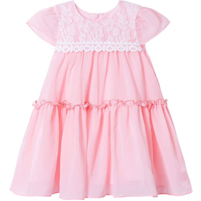 贝贝怡女童蕾丝短袖可爱连衣裙夏季甜美洋气公主裙182Q117