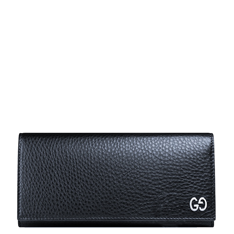 GUCCI古驰 DORIAN系列 经典双G标志压纹真皮拉链长款钱包手拿包男女通用