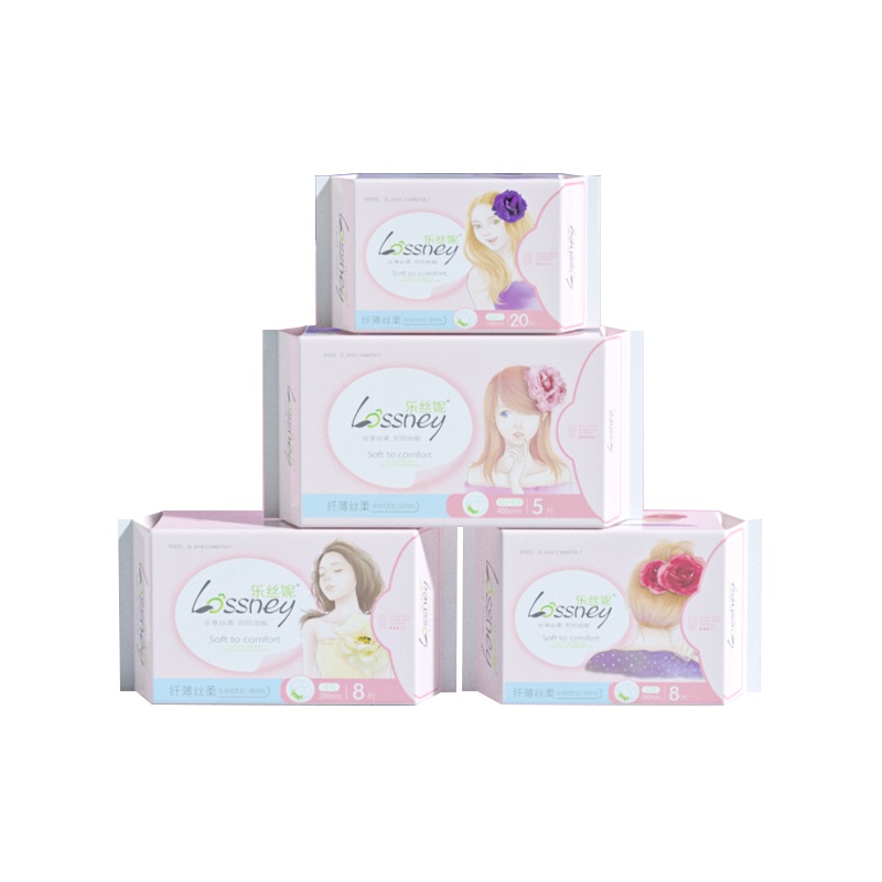 乐丝妮卫生巾超薄迷你280mm纯棉透气护垫姨妈巾4包日夜组装学生
