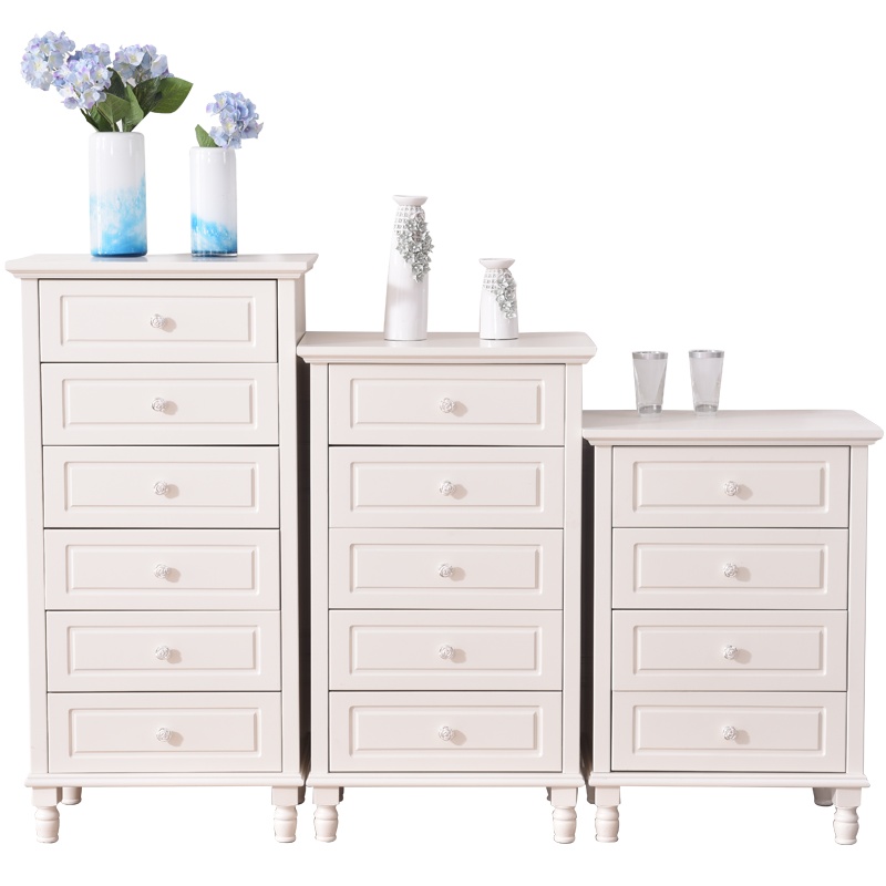 A家家具 五斗柜 韩式现代抽屉柜五斗橱卧室客厅欧式储物柜多用柜 白色 五斗木质其他 HS8002