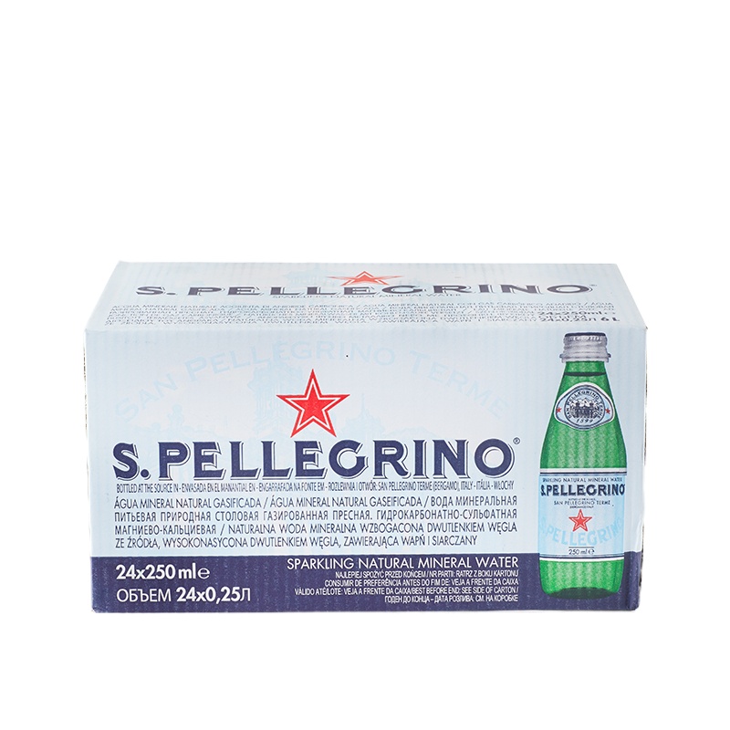 意大利S.Pellegrino圣培露充气饮用水气泡水250ml*24玻璃瓶/箱