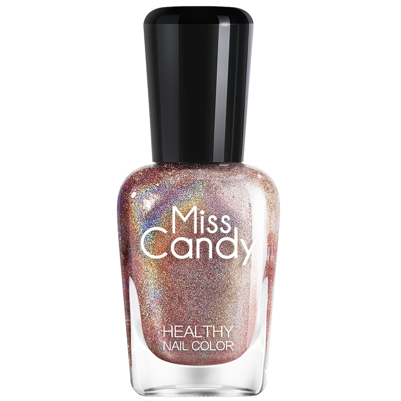 Miss Candy健康甲油环保可撕可剥指甲油暖色优雅温柔镭射系列 微尘镭射浅咖色NL026