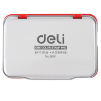 得力秒干印台(红色) 9891
