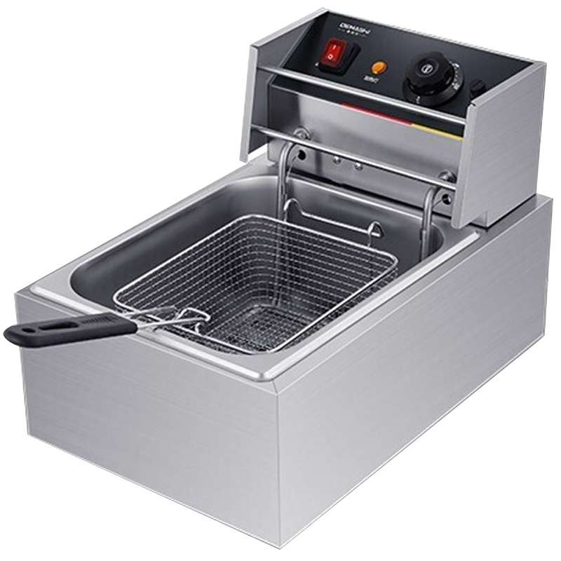德玛仕(DEMASHI)电炸炉电炸锅商用 油炸锅家用炸鸡薯条油条炸串 电油炸炉单缸定时款DMS-DZL101D