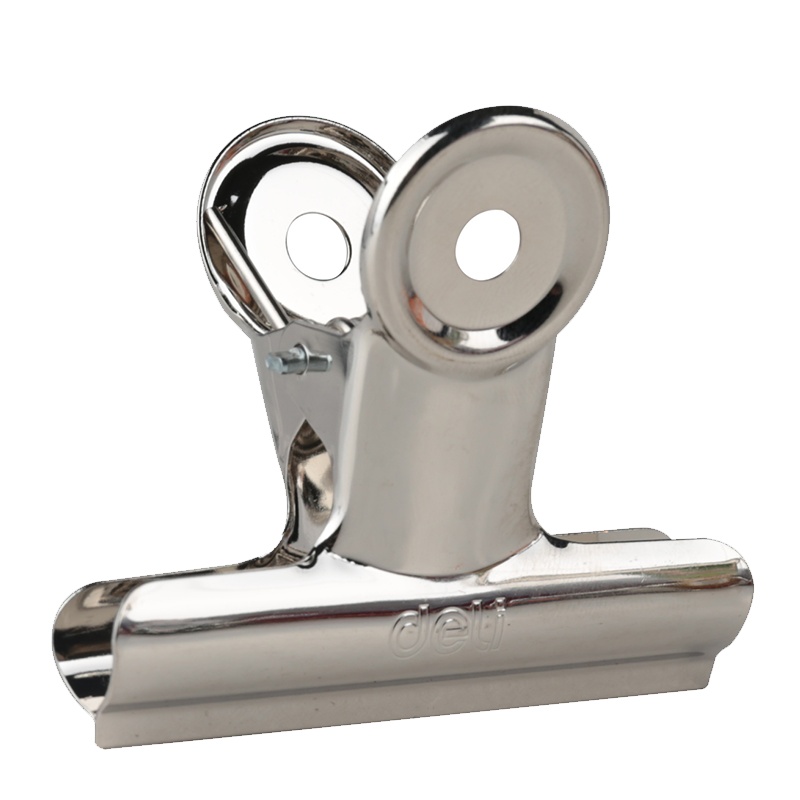 得力deli9522圆形票夹/64mm不锈钢夹/得力圆形票夹6只/包