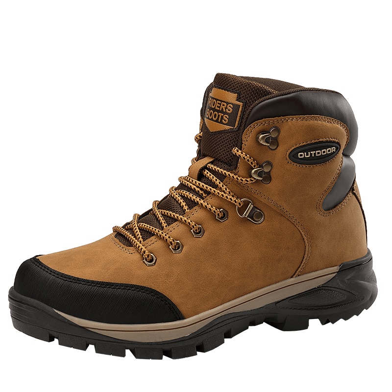 YIBULUOTUO秋冬季男鞋中高帮防滑耐磨户外登山鞋防水徒步鞋马丁靴