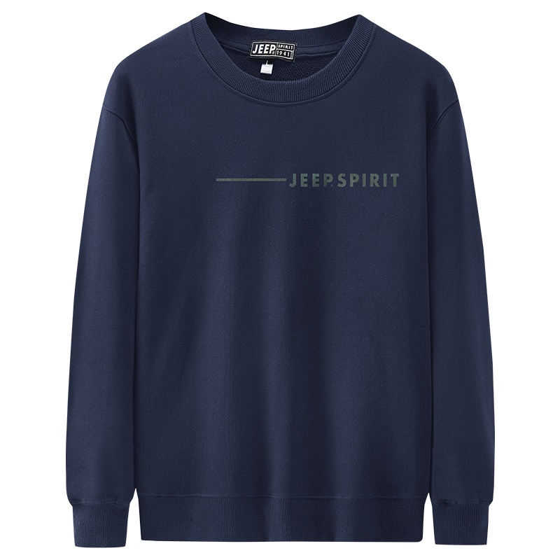 JEEP SPIRIT吉普卫衣男2021秋季新款宽松纯色套头圆领户外运动休闲时尚男士上衣