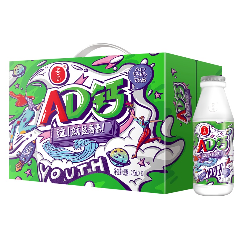 吾尚AD钙奶含乳饮料 220ml*20瓶整箱