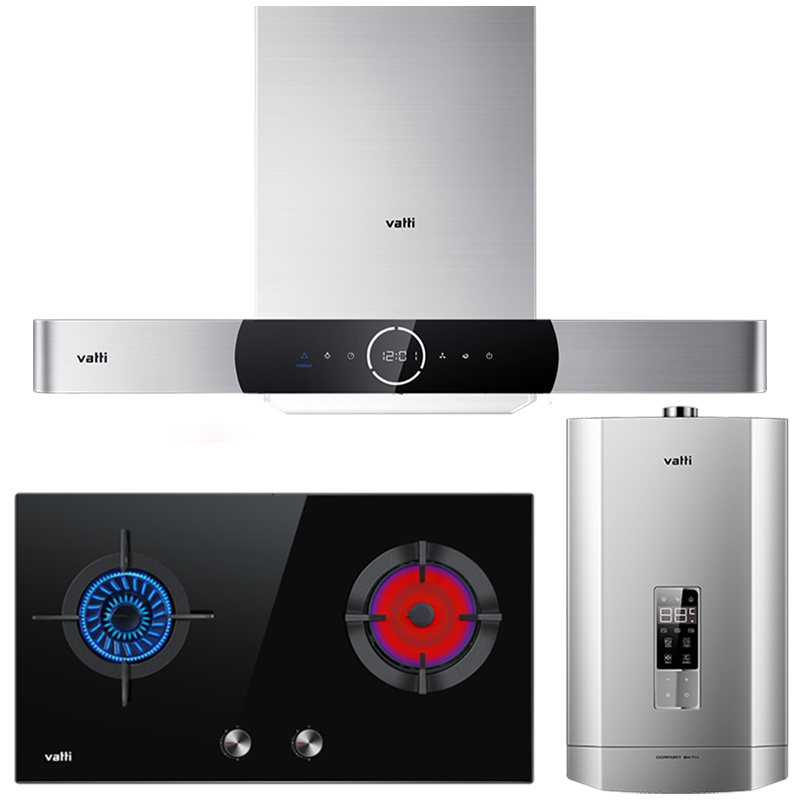 华帝(vatti)i11092+46B+i12052-16欧式式抽油烟机燃气灶具热水器三件套 21立方瞬吸自动洗 天然气