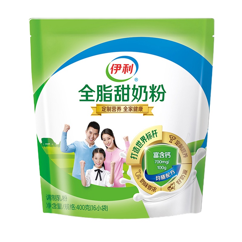 伊利 全脂甜奶粉400g袋装成人奶粉