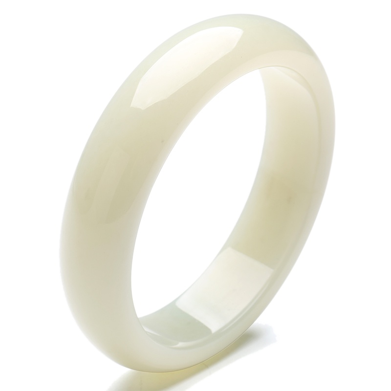 印象眸 和田玉手镯 女款宽条玉镯多口径可选 附送证书