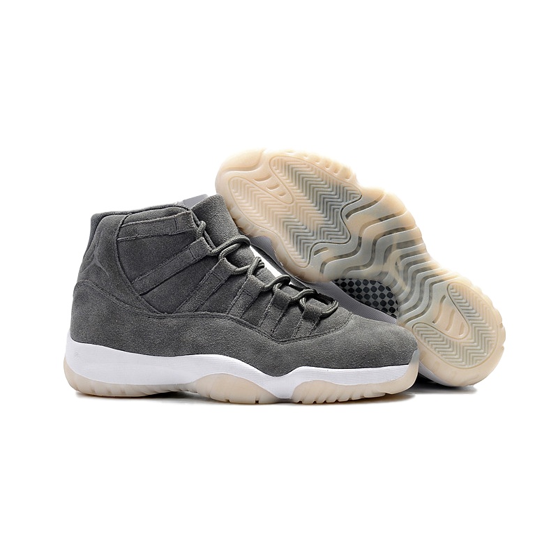 AIR JORDAN乔丹11高帮篮球鞋男子运动鞋酷灰色大灌蓝