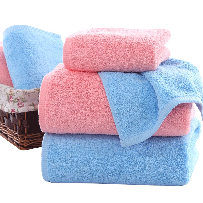 图强 纯棉套装毛巾浴巾三件套加大加厚礼品成人男女酒店家庭套巾