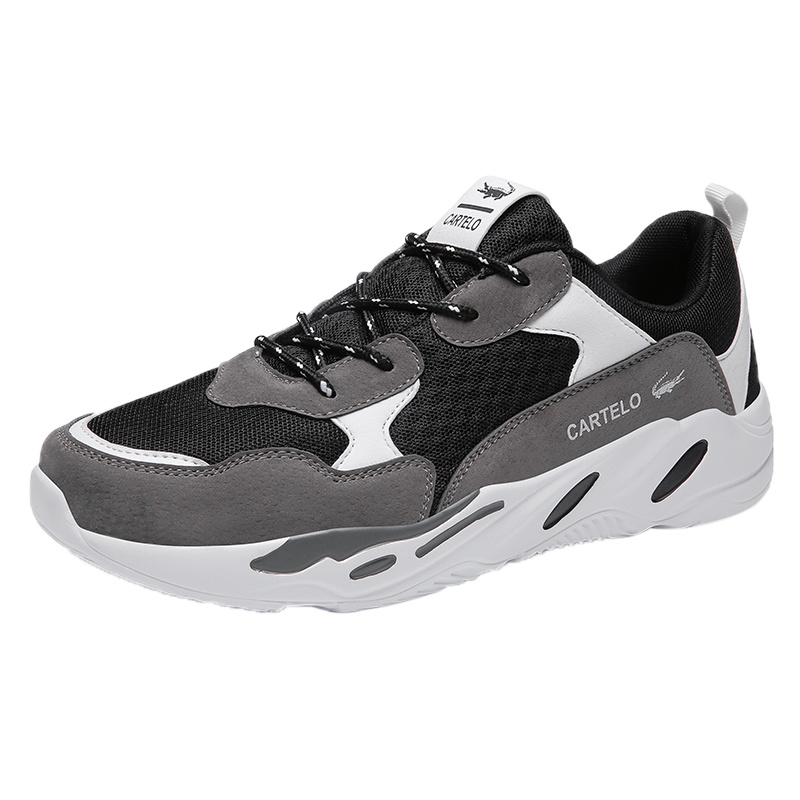 卡帝乐鳄鱼CARTELO 春夏新品休闲鞋男鞋运动鞋子夏季透气网鞋老爹鞋学生男韩版潮流网红鞋轻便百搭防滑