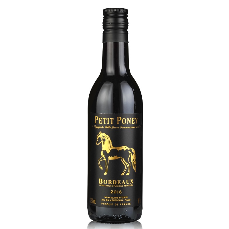 破损包赔 法国原瓶进口红酒 进口葡萄酒 小马堡2016年波尔多干红葡萄酒 187ml *6支 红酒进口 进口酒水