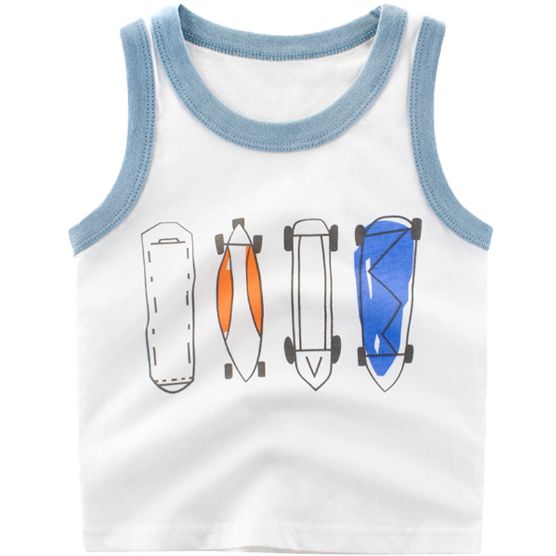 乐可爱儿童纯棉背心1-3-5-7-9岁透气排汗夏季无袖背心