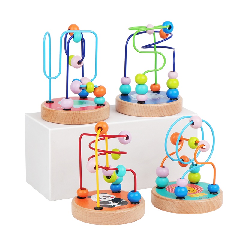 米米智玩 绕珠串珠子益智力动脑玩具积木男孩女孩0宝宝1-2-3岁早教(鲸鱼)