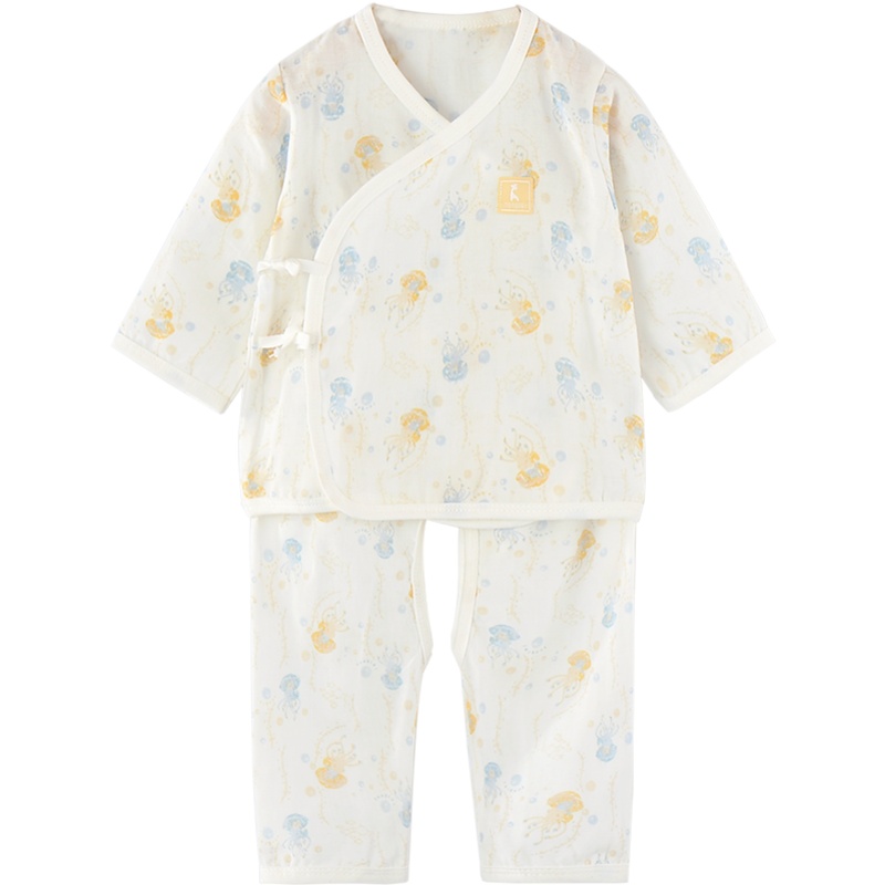 童泰(TONGTAI)2020年春夏款婴儿衣服0-3月新生儿纯棉纱布开裆套装宝宝和服套装儿童内衣小童宝宝内衣