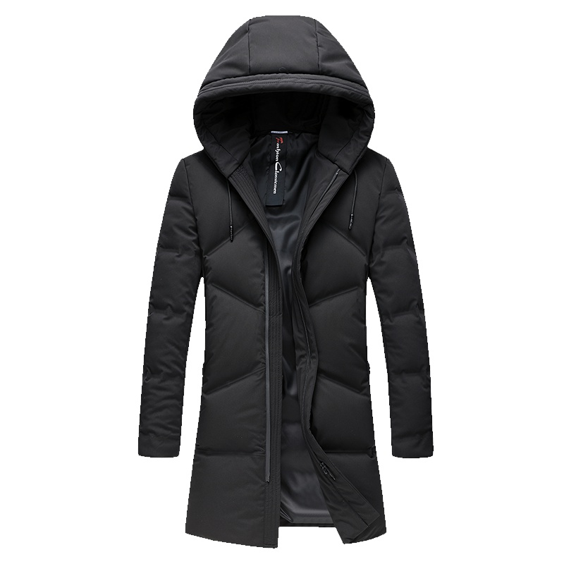 雪中飞2019冬季新款羽绒服男中长款修身帅气防寒保暖连帽外套男潮