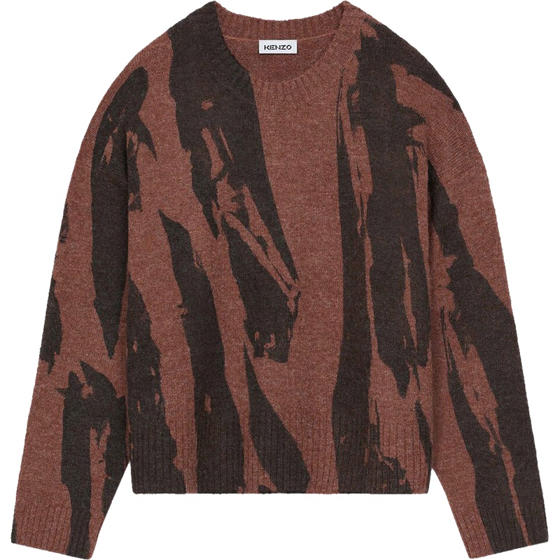 高田贤三 KENZO 女士腈纶混纺宽松版圆领长袖针织衫毛衣FB6 2PU605 3CE