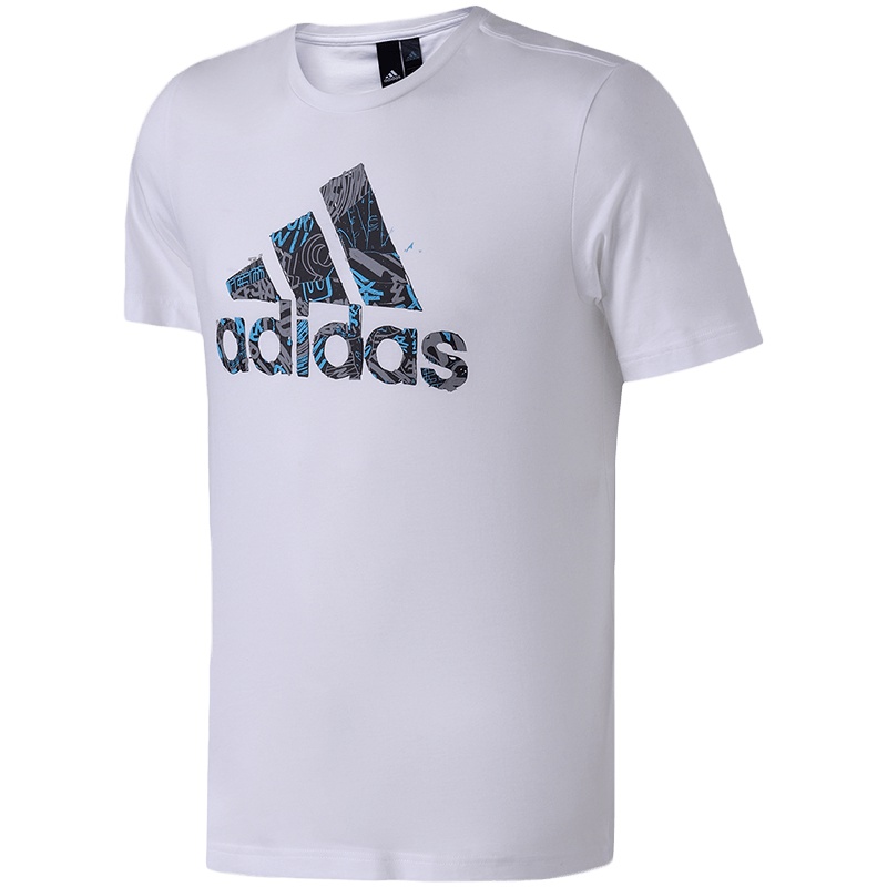 【自营】adidas男服短袖T恤圆领套头休闲运动服DV3085 L DV3085白色