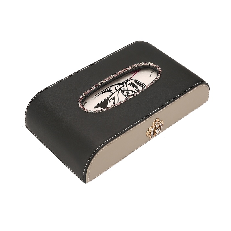 闪电客定制纸巾盒客厅抽纸盒简约家用餐厅酒店车载皮革纸抽盒印广告logo 白色羊皮纹中号