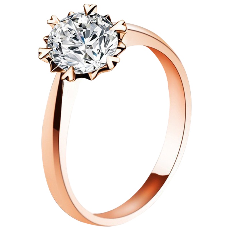 梦克拉Mkela 钻石戒指 牵手 18K玫瑰金钻石女戒50分 婚戒 单戒 I-J级 50-59分