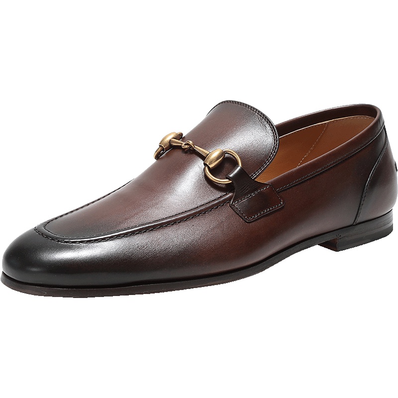 GUCCI 古驰 男士皮革马衔扣乐福鞋商务皮鞋 406994 BLM00