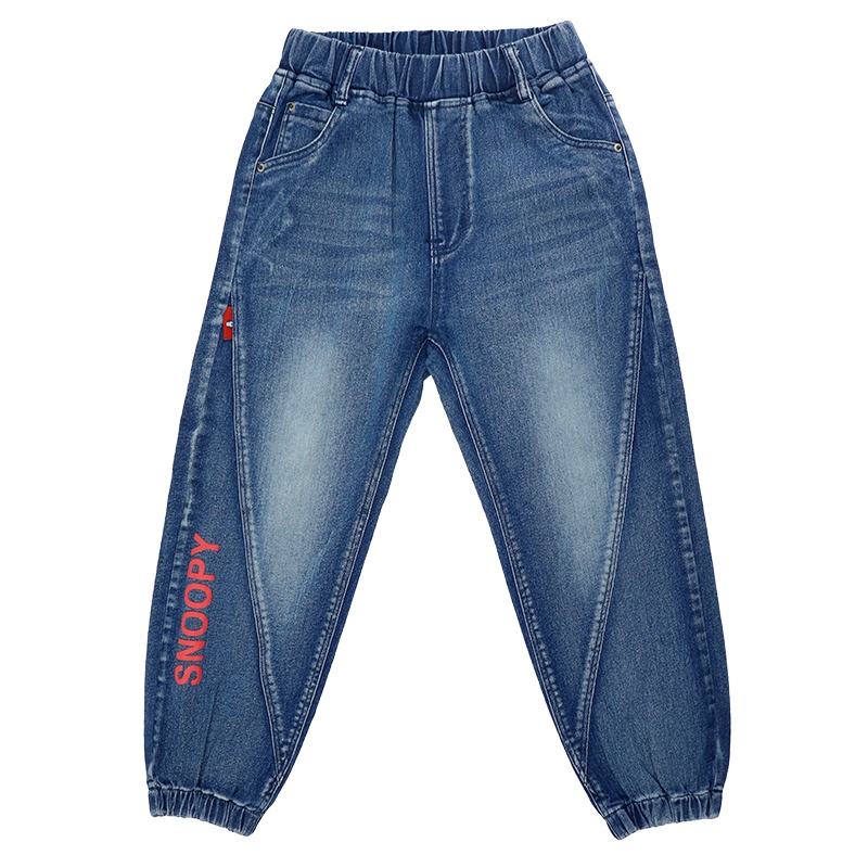 史努比(SNOOPY)男童牛仔裤子宽松舒适男孩阔腿裤春秋款休闲长裤中大童时尚儿童仔裤