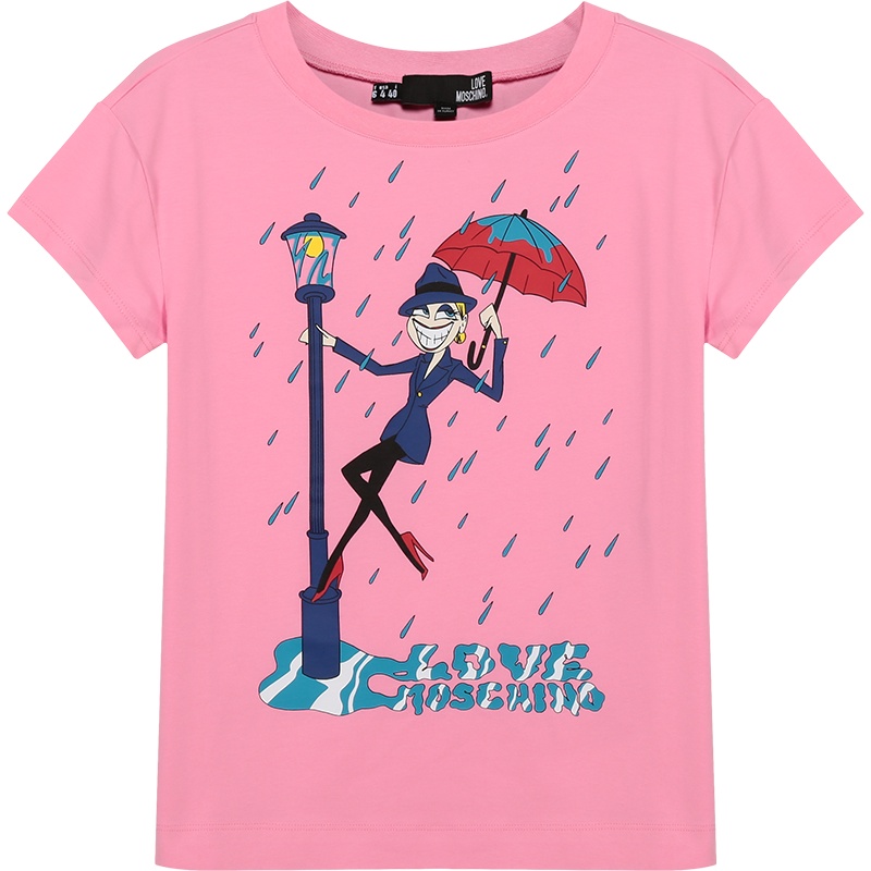 LOVE MOSCHINO 女士棉质圆领短袖T恤W4F30 2D E1951