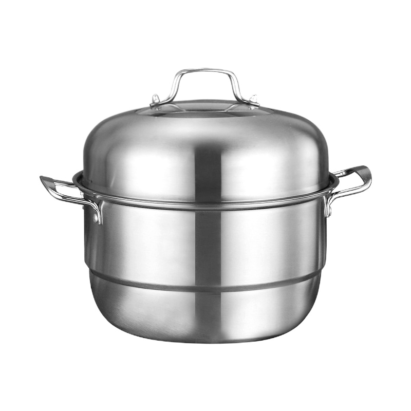 苏宁极物 凯斯拓 两层蒸锅加厚不锈钢28cm蒸锅煮锅带蒸片TF-067