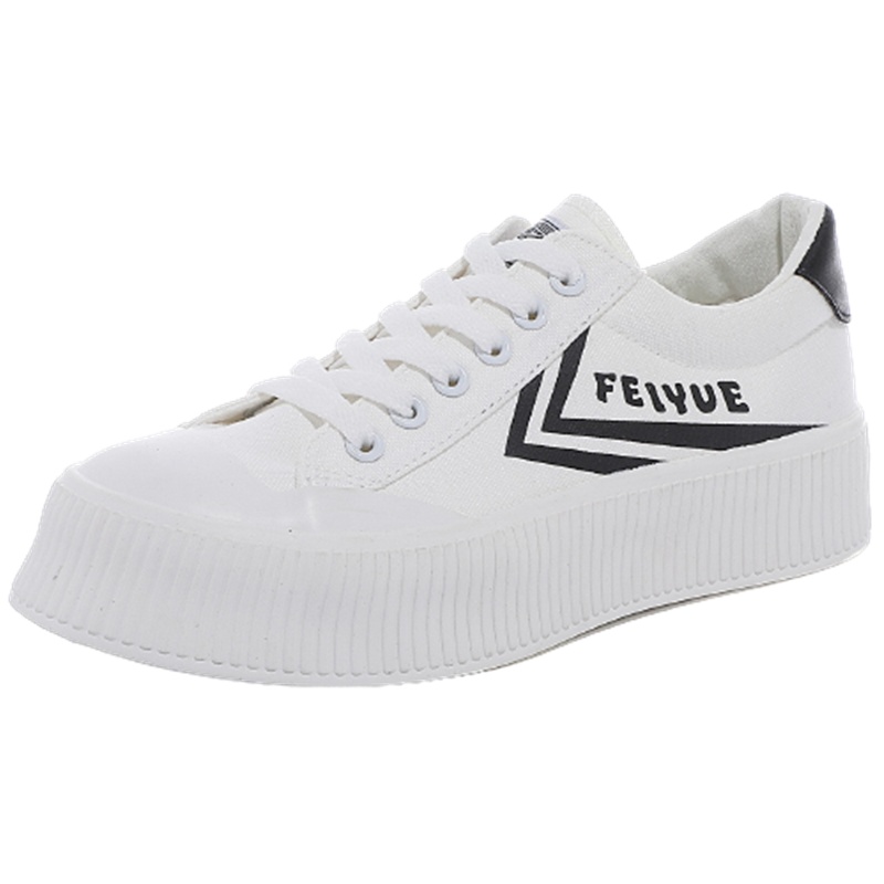 飞跃(FEIYUE)新款厚底板鞋小白鞋软底透气帆布鞋运动鞋