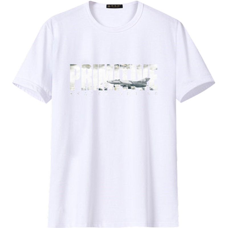 俞兆林男士短袖t恤潮牌潮流纯棉宽松圆领半袖夏季宽松大码打底衫潮休闲印花半袖男