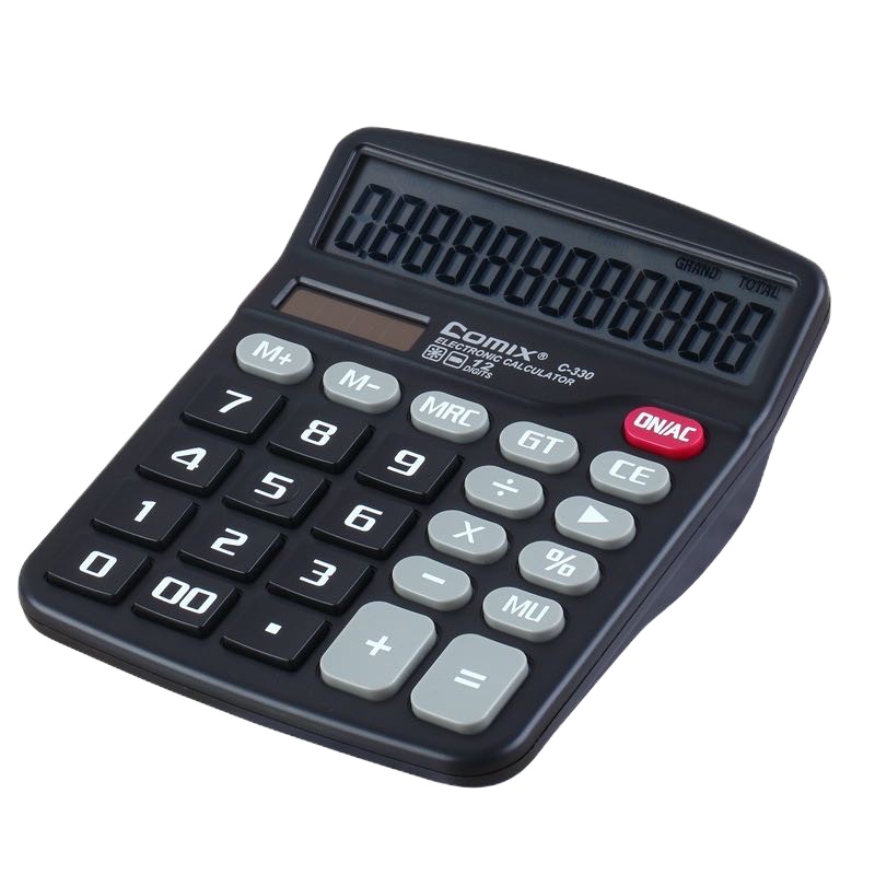 齐心(Comix) 12位中台办公经典计算器 黑色 新老包装随机发货 办公文具 C-837H DMS