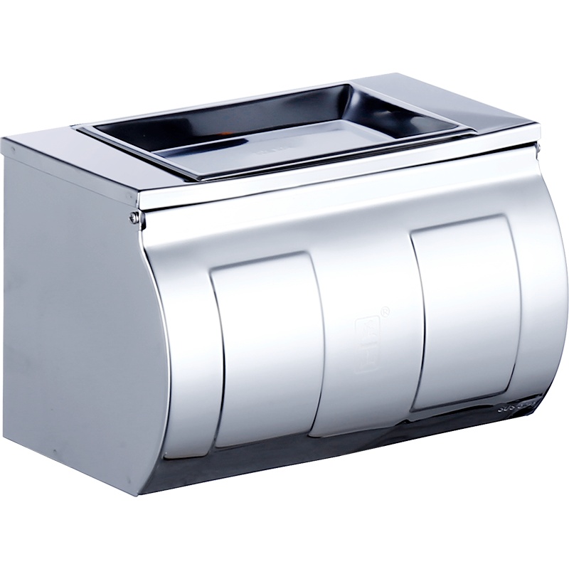 正山(Zhengshan) 免打孔304不锈钢卫生间纸巾盒实心纸厕纸盒厕纸架方形纸巾架擦手纸盒