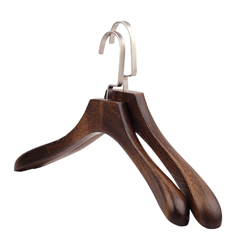 企购优品 实木西装衣架 宽肩无痕衣挂 复古木质衣柜衣撑