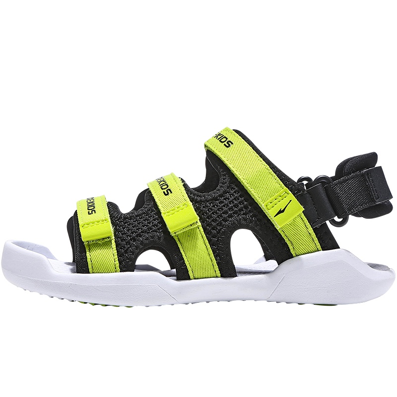 鸿星尔克童鞋中大童 2019新款夏季男童户外魔术贴凉鞋透气 沙滩鞋