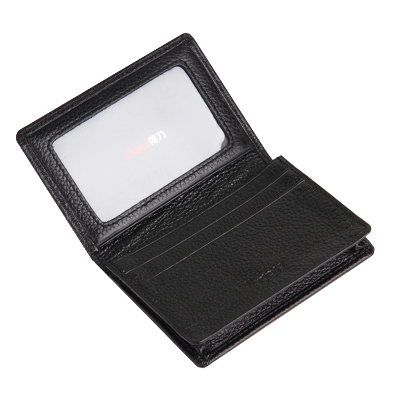 得力 7625 名片夹/名片包 男女款时尚商务名片册 牛皮质感便携大容量30张