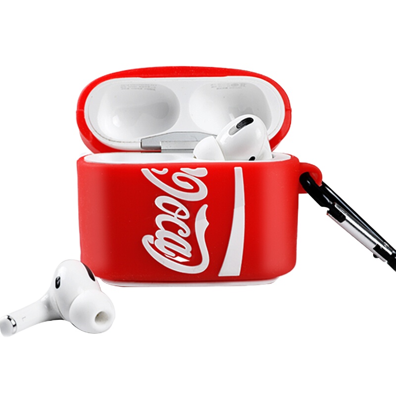 ESCASE AirPods Pro保护套苹果3代蓝牙无线耳机硅胶套防丢苹果蓝牙无线耳机收纳盒送登山扣 红色瓶装