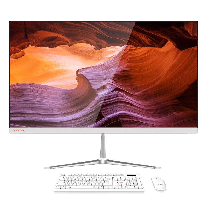 创维酷开(coocaa)23.8英寸电脑一体机电脑网课学习商务办公家用高性能娱乐台式机套装整机四核J1900 8G 256G