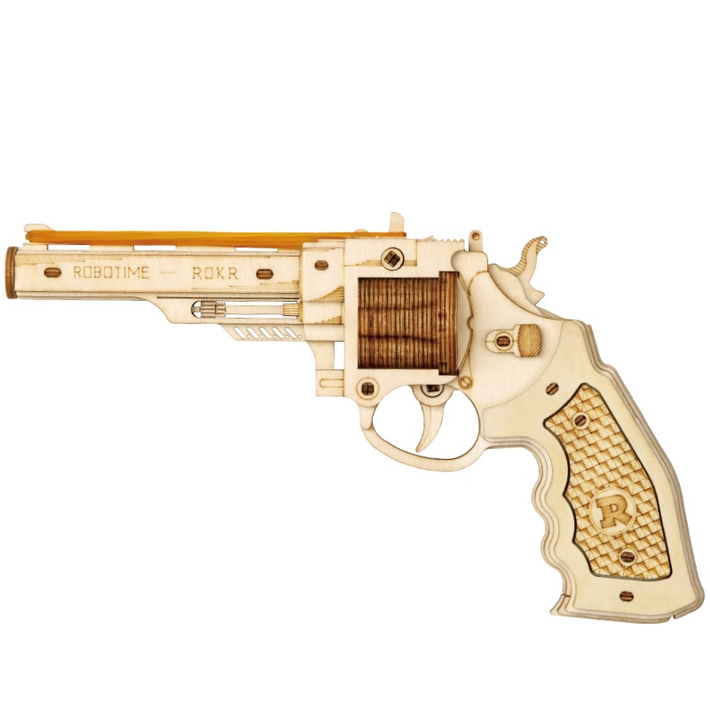 若态若客DIY左轮手枪木制玩具男孩生日礼物益智生日礼物情人节