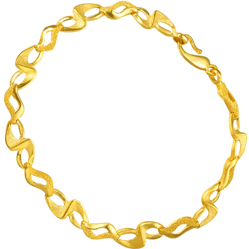 周生生(CHOW SANG SANG) 足金闪沙S形手链 17052b计价