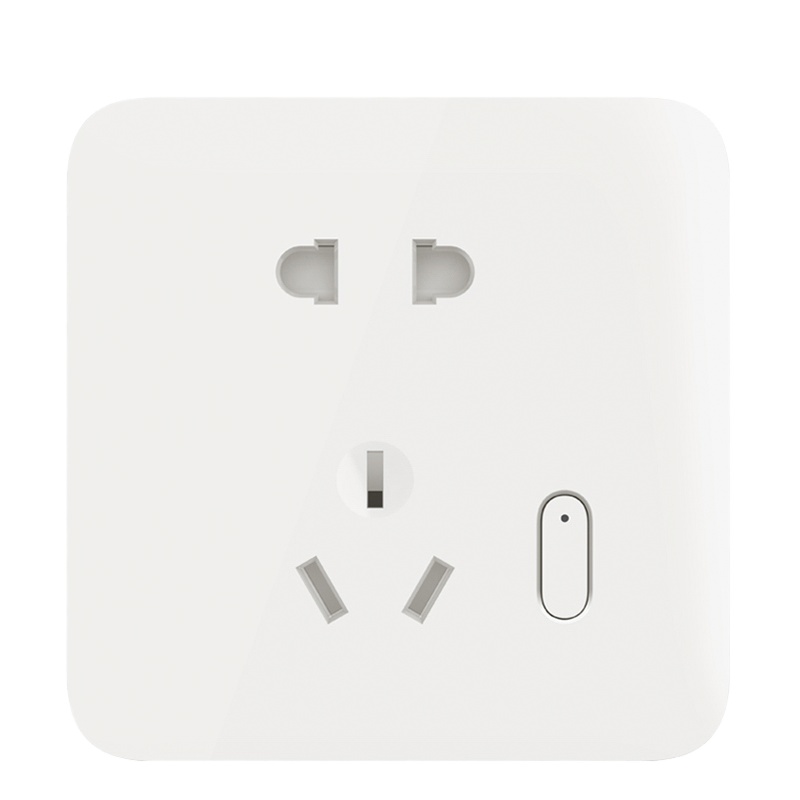 小米米家智能墙壁插座 电量统计 带开关一开五孔电源家用面板APP语音控制超薄86盒型