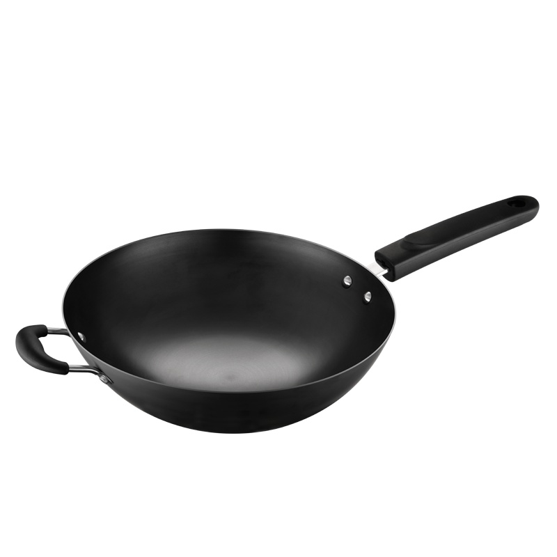 爱仕达（ASD）不易生锈精铁锅34cm无盖炒菜锅家用无涂层圆底大容量防锈易洁爆炒锅防刮铁锅 燃气灶明火专用多功能聚热锅具