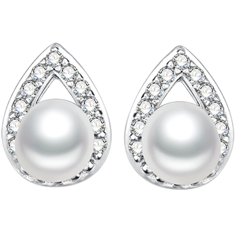 金一 银S925银 简约百搭女士珍珠水滴款耳饰 (定价)BGF014