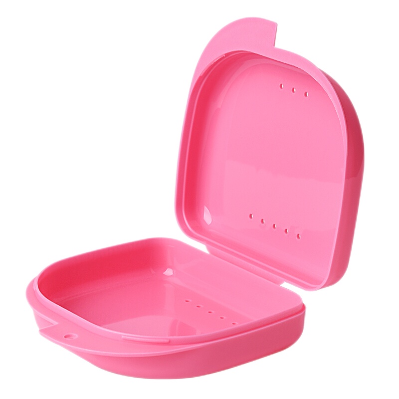 雅克菱Y-Kelin 牙套盒子保持器盒子携带可爱隐形假牙盒正畸矫正隐适美牙套盒粉红色一个